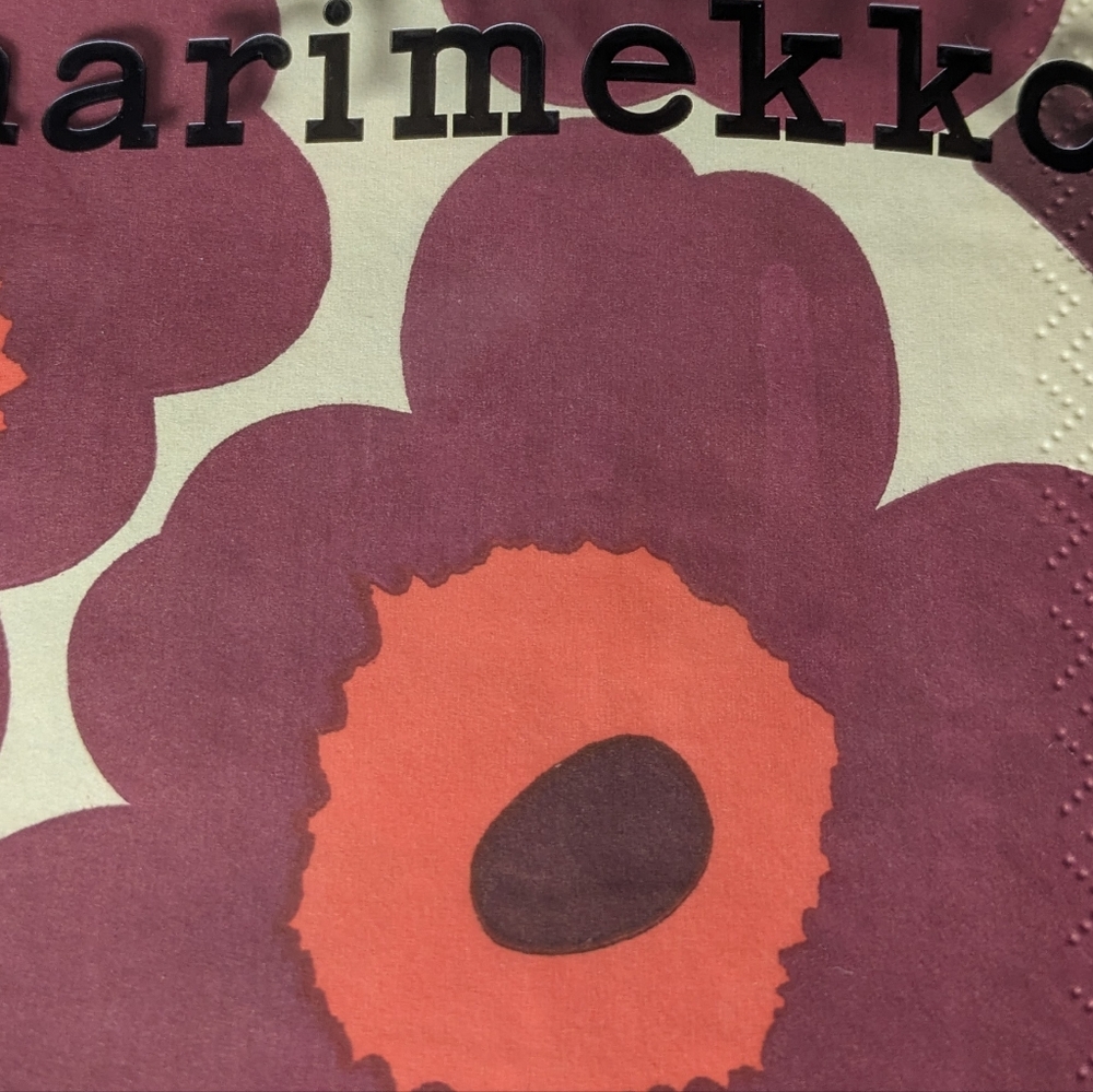 Marimekko 2 Pack Res Unikko Paper napkins 33x33cm 6.5" Dining Retro Floral - Picture 7 of 7